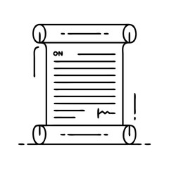 emancipation proclamation scroll icon, emancipation proclamation scroll line art - simple line art of emancipation proclamation scroll, perfect for emancipation proclamation scroll logos and icons