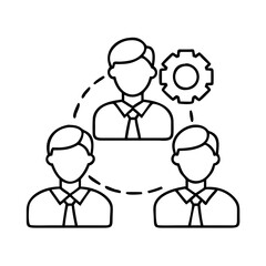 employee team icon, employee team line art - simple line art of employee team, perfect for employee team logos and icons