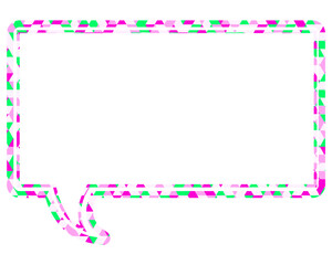 ステンドグラス風吹き出し　三角形模様　四角形