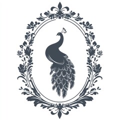 Fototapeta premium Peacock in Ornate Frame