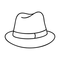 gentleman s hat icon, gentleman s hat line art - simple line art of gentleman s hat, perfect for gentleman s hat logos and icons