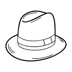 gentleman s hat icon, gentleman s hat line art - simple line art of gentleman s hat, perfect for gentleman s hat logos and icons