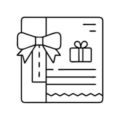 gift receipt icon, gift receipt line art - simple line art of gift receipt, perfect for gift receipt logos and icons