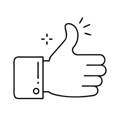 hand with thumbs up icon, hand with thumbs up line art - simple line art of hand with thumbs up, perfect for hand with thumbs up logos and icons