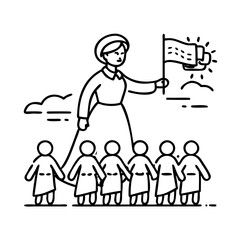 harriet tubman leading to freedom icon, harriet tubman leading to freedom line art - simple line art of harriet tubman leading to freedom, perfect for harriet tubman leading to freedom logos and icons