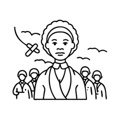 harriet tubman leading to freedom icon, harriet tubman leading to freedom line art - simple line art of harriet tubman leading to freedom, perfect for harriet tubman leading to freedom logos and icons
