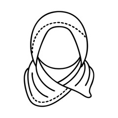 headscarf icon, headscarf line art - simple line art of headscarf, perfect for headscarf logos and icons