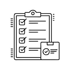 inventory checklist icon, inventory checklist line art - simple line art of inventory checklist, perfect for inventory checklist logos and icons