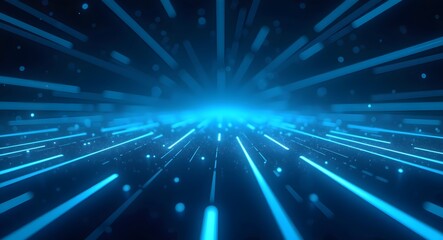 Minimal Tech Motion Blur with Blue Neon Effects