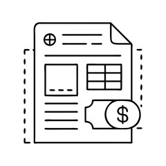 invoice icon, invoice line art - simple line art of invoice, perfect for invoice logos and icons