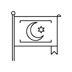 islamic flag icon, islamic flag line art - simple line art of islamic flag, perfect for islamic flag logos and icons