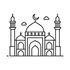 islamic heritage sites icon, islamic heritage sites line art - simple line art of islamic heritage sites, perfect for islamic heritage sites logos and icons