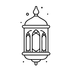 islamic lantern icon, islamic lantern line art - simple line art of islamic lantern, perfect for islamic lantern logos and icons