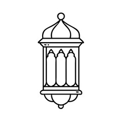 islamic lantern icon, islamic lantern line art - simple line art of islamic lantern, perfect for islamic lantern logos and icons