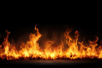 Fiery flames on dark background (1)