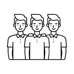 male friend group icon, male friend group line art - simple line art of male friend group, perfect for male friend group logos and icons