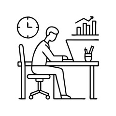 man at work icon, man at work line art - simple line art of man at work, perfect for man at work logos and icons