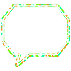 ステンドグラス風吹き出し　三角形模様　角のある八角形