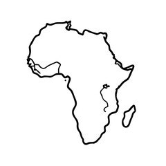 map of africa icon, map of africa line art - simple line art of map of africa, perfect for map of africa logos and icons