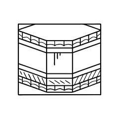 marble floor of the haram icon, marble floor of the haram line art - simple line art of marble floor of the haram, perfect for marble floor of the haram logos and icons