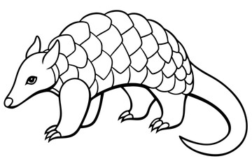 Elegant Pangolin Outline