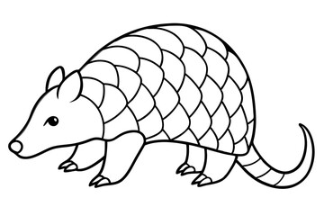 Elegant Pangolin Outline