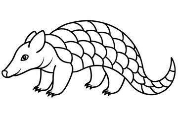 Elegant Pangolin Outline