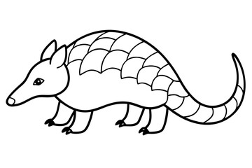 Elegant Pangolin Outline