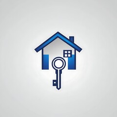 White outline house logo modern style high resolution image