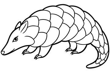 Elegant Pangolin Outline