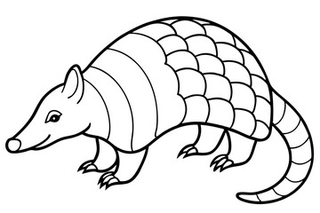 Elegant Pangolin Outline