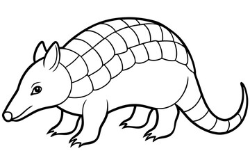 Elegant Pangolin Outline