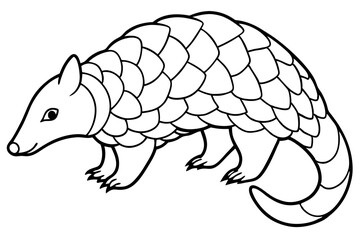 Elegant Pangolin Outline