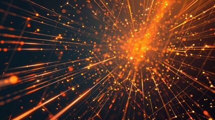 Captivating abstract illustration showcasing a network of bright particles and lines, symbolizing payment systems and digital connections in a modern context.