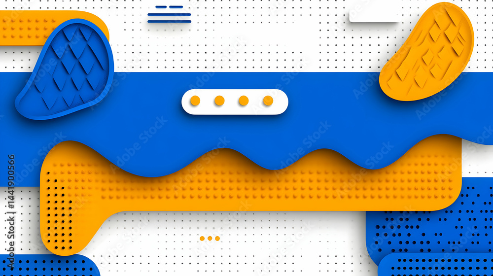 Fototapete abstract vector design shows four web business button icons as a colorful and varied set for compute
