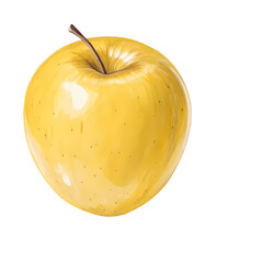 Yellow Apple Fruit Image Stock Photo of Golden Delicious Apple isolated on transparent background