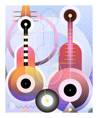 Guitars Decorative Design