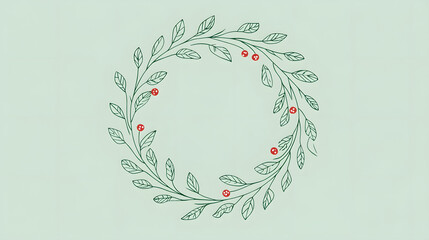 Obraz premium vector, frame, pattern, flower, leaf, floral, illustration, decoration, nature, design, plant, seamless, art, tree, wallpaper, green, branch, spring, wreath, christmas, card, backdrop, border, ornamen