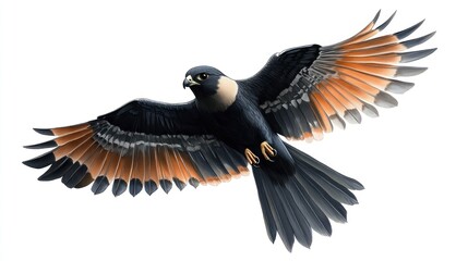 Naklejka premium Detailed illustration of a soaring bird of prey