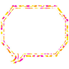 ステンドグラス風吹き出し　三角形模様　角のある八角形