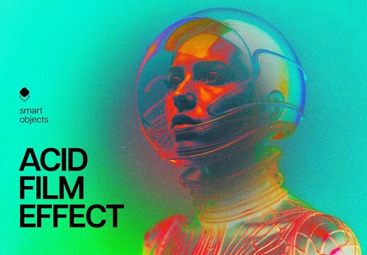 Acid Film Photo Template Mockup