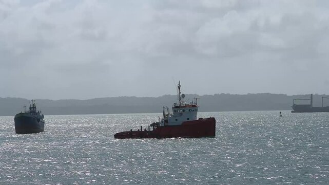 ship in the harbor