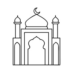 mosque entrance gate icon, mosque entrance gate line art - simple line art of mosque entrance gate, perfect for mosque entrance gate logos and icons