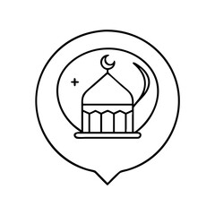 mosque icon, mosque line art - simple line art of mosque, perfect for mosque logos and icons