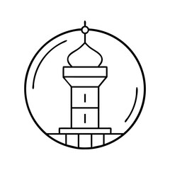 mosque minaret icon, mosque minaret line art - simple line art of mosque minaret, perfect for mosque minaret logos and icons