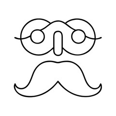 mustache icon, mustache line art - simple line art of mustache, perfect for mustache logos and icons