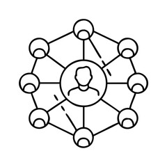 networking icon, networking line art - simple line art of networking, perfect for networking logos and icons