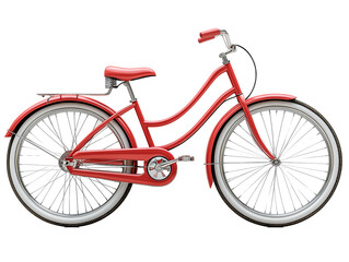 hyperrealistic image of a red bicycle on a white background

