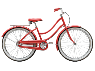 hyperrealistic image of a red bicycle on a white background

