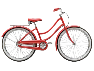 Foto op Plexiglas hyperrealistic image of a red bicycle on a white background   © Мария Охметзянова